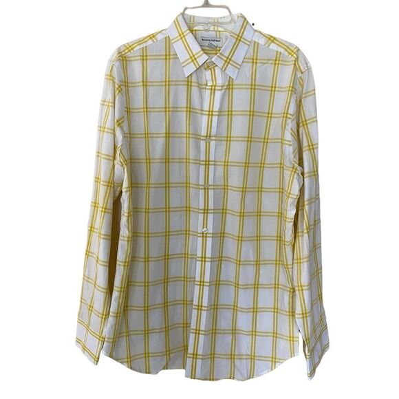 Banana Republic Other - Banana Republic Slim Fit Yellow Plaid Dress Shirt